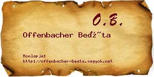 Offenbacher Beáta névjegykártya