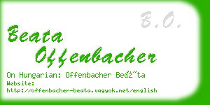 beata offenbacher business card